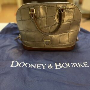 Dooney & Bourke Croco Embossed Zip Satchel – With Strap, Dust Bag & Paperwork